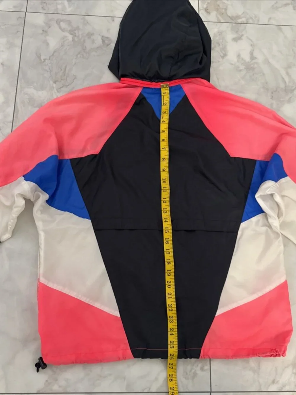 Vintage 80s Nike Windbreaker Mens Medium Color block Hooded Zip Jacket Gray Tag